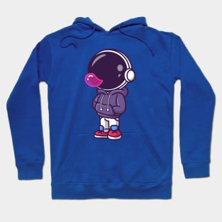 Cute Astronaut Blowing Candy Bubble Cartoon Hoodie